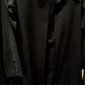 Plus size pant suit with car coat length jacket